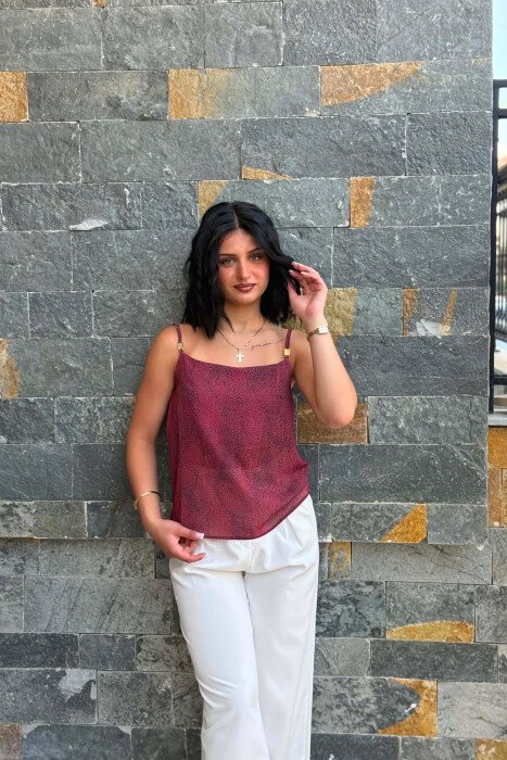DESIGNED THIN STRAPS WOMAN TANK TOP VINEGAR/UTHULL 