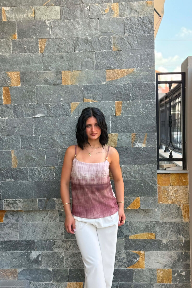 DESIGNED THIN STRAPS WOMAN TANK TOP VINEGAR/UTHULL - 1