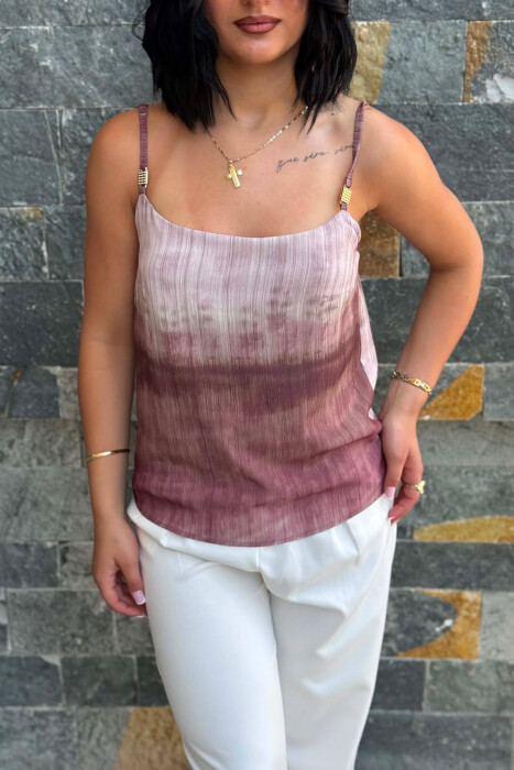 DESIGNED THIN STRAPS WOMAN TANK TOP VINEGAR/UTHULL - 4