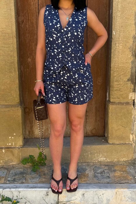 DESIGNED VEST + SHORTS WOMAN SET BLUE/BLU - 3