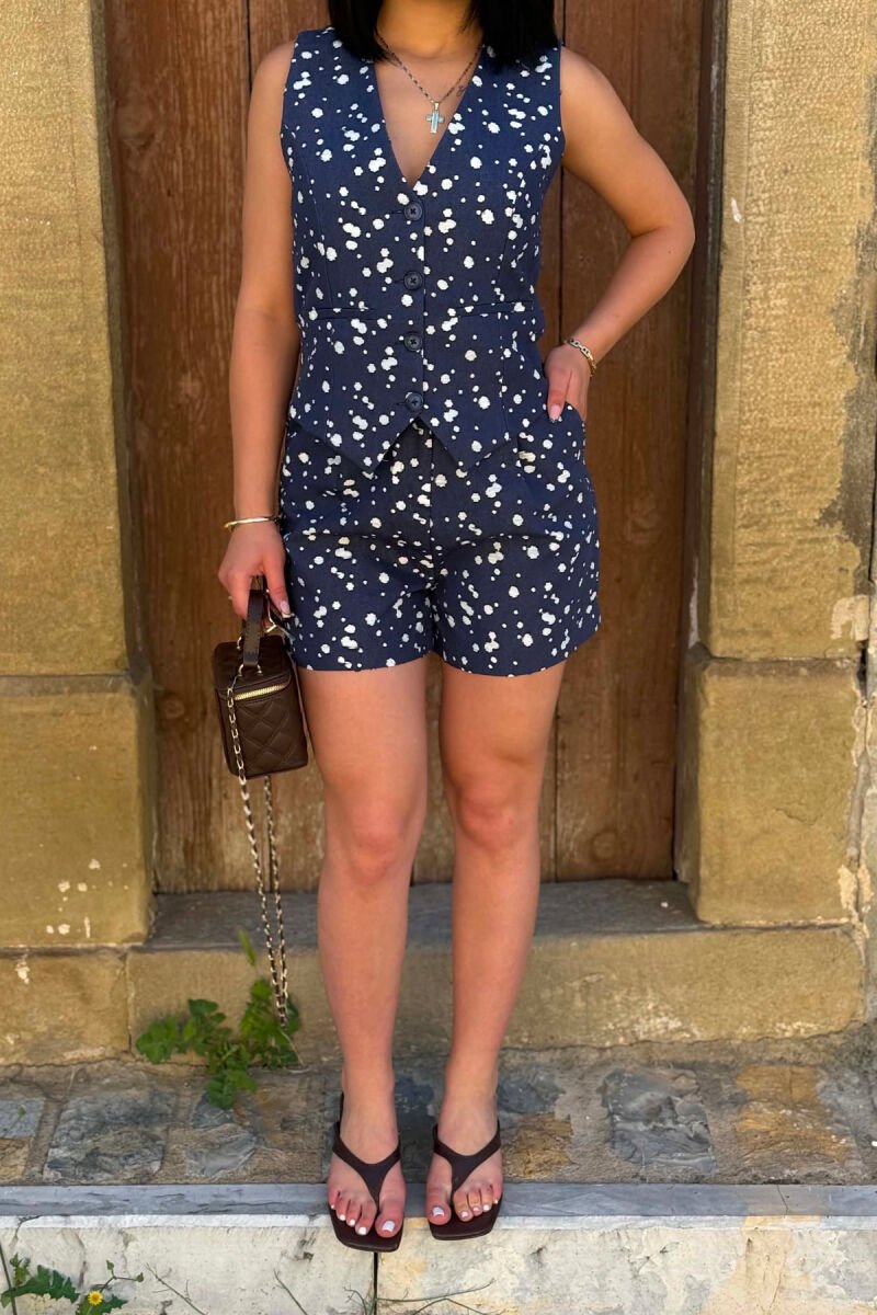 DESIGNED VEST + SHORTS WOMAN SET BLUE/BLU - 3