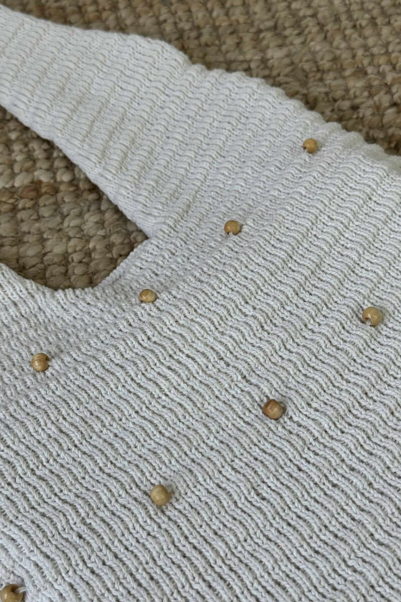 DETAILS CROCHET BEACH WOMEN BAG CREAM/KREM - 6