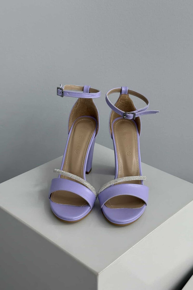 DIAMOND DETAILS HIGH HEEL WOMEN SANDALS PURPLE/LEJLA - 2