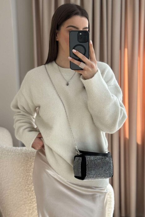 DIAMOND DETAILS VELVET WOMEN BAG BLACK/ E ZEZE - 6