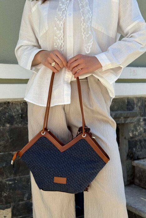 DIFFERENT DESIGN WOMAN BAG DARK BLUE/BEE 