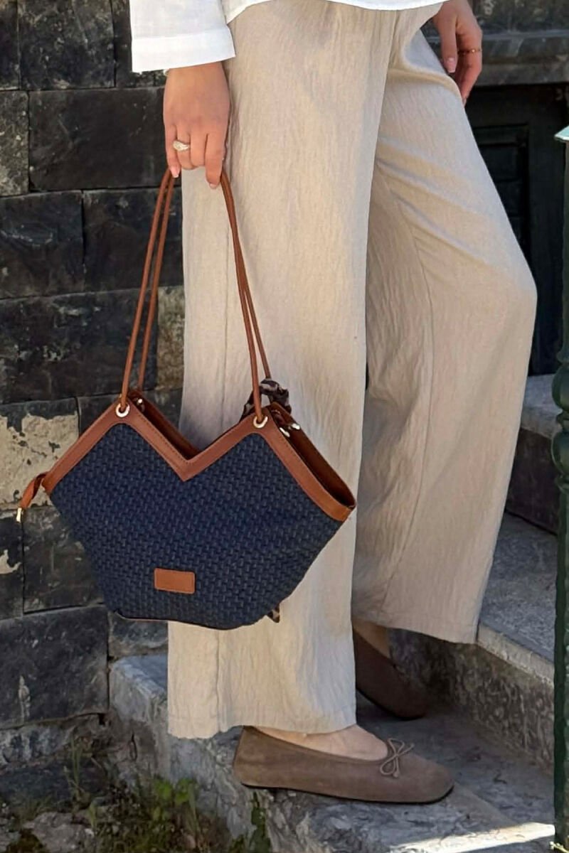 DIFFERENT DESIGN WOMAN BAG DARK BLUE/BEE - 2