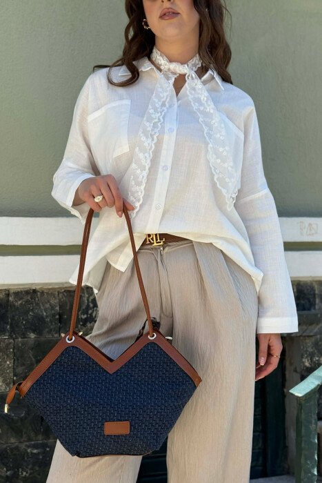 DIFFERENT DESIGN WOMAN BAG DARK BLUE/BEE - 3