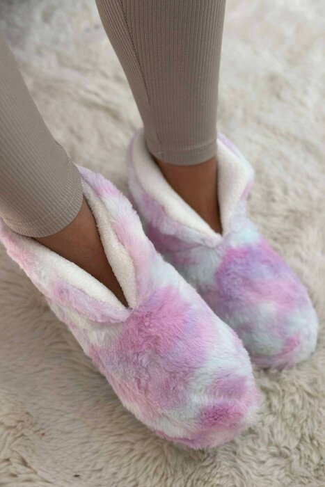 DIFFERENT COLORS ANKLE SLIPPERS WOMAN HOME SLIPPERS LIGHT PURPLE/LEZB - KLAUDIO FASHION
