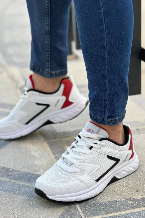 DIFFERENT COLORS LACING MEN SNEAKERS WHITE-E BARDHE - KLAUDIO FASHION