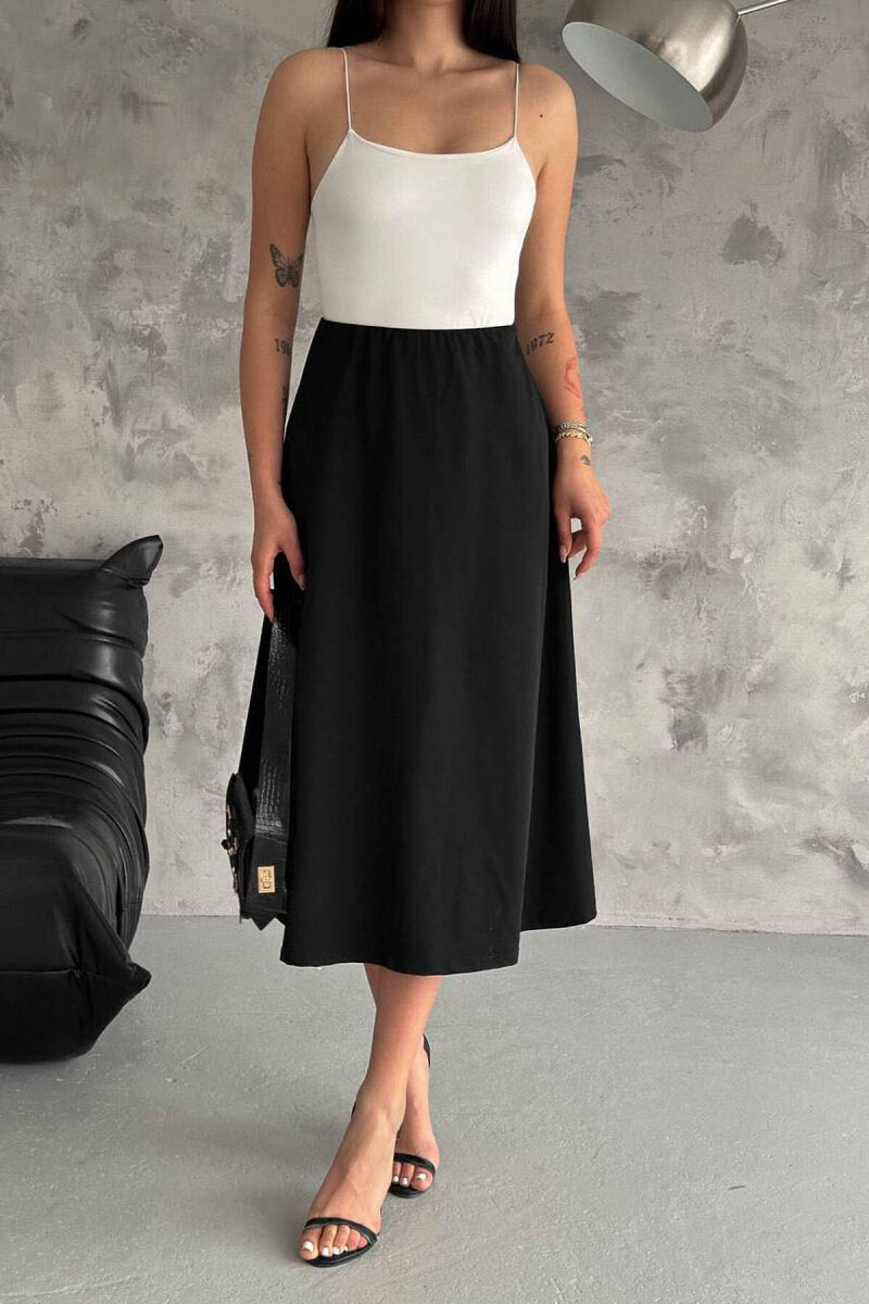 DIFFERENT COLORS LONG SKIRT BLACK/ E ZEZE - 2