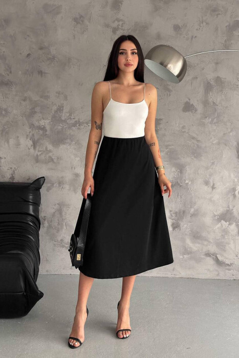 DIFFERENT COLORS LONG SKIRT BLACK/ E ZEZE - 3