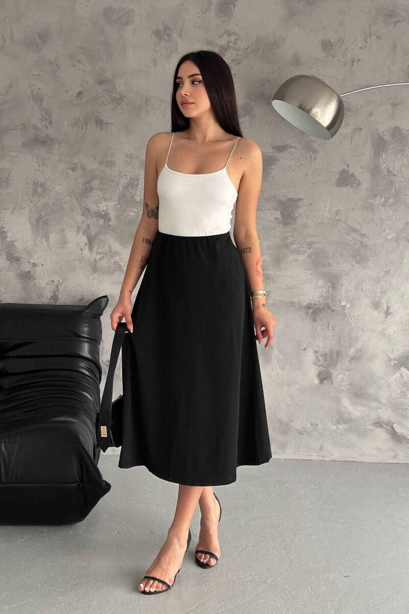 DIFFERENT COLORS LONG SKIRT BLACK/ E ZEZE - 4