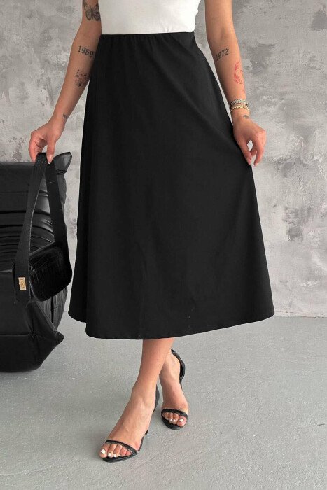 DIFFERENT COLORS LONG SKIRT BLACK/ E ZEZE - KLAUDIO FASHION