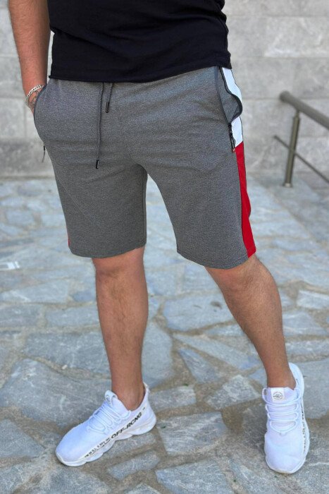 DIFFERENT COLORS MAN SHORTS DARK GREY/GEE - KLAUDIO FASHION