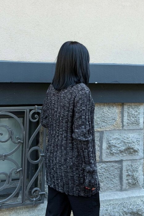 DIFFERENT COLORS WOMAN CARDIGANS BLACK/ E ZEZE - 5