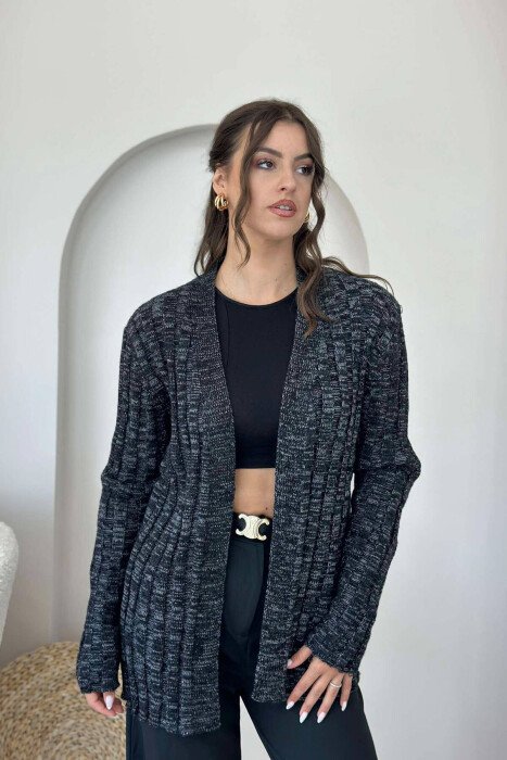 DIFFERENT COLORS WOMAN CARDIGANS BLACK/ E ZEZE - KLAUDIO FASHION