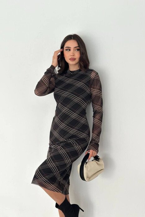 DIFFERENT DESIGN LONG SLEEVE WOMAN DRESS BLACK/ E ZEZE - 1