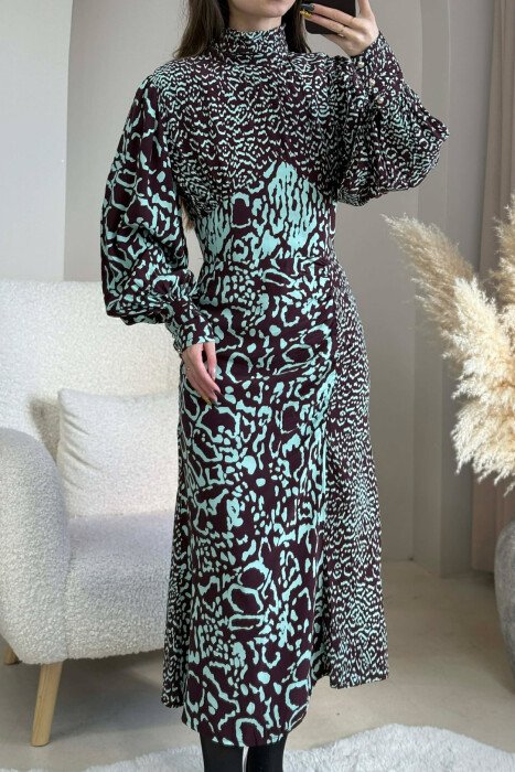 DIFFERENT DESIGN LONG WOMEN DRESS BROWN/KAFE - 5