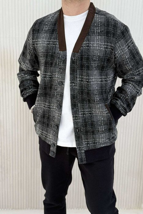 DIFFERENT DESIGN MEN CARDIGAN GREY/GRI - KLAUDIO FASHION
