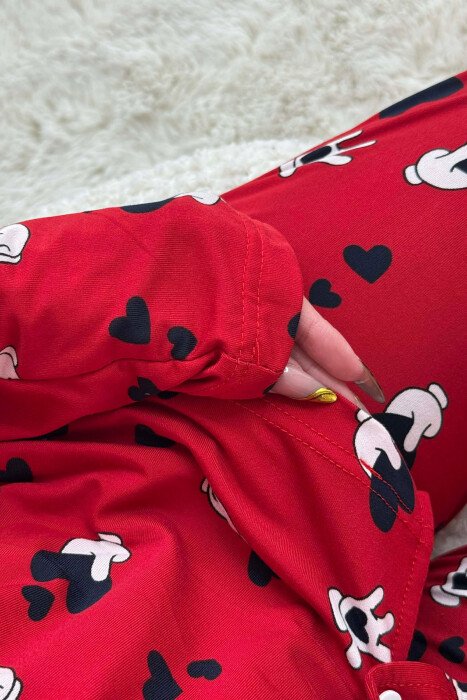 DIFFERENT DESIGN SHIRT+SWEATPANTS WOMEN PYJAMAS RED/E KUQE - 6