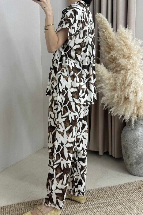 DIFFERENT DESIGN SHIRT+TROUSERS WOMEN SET BROWN/KAFE - 3