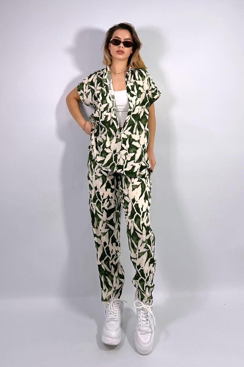 DIFFERENT DESIGN SHIRT+TROUSERS WOMEN SET GREEN/JESHILE - 1