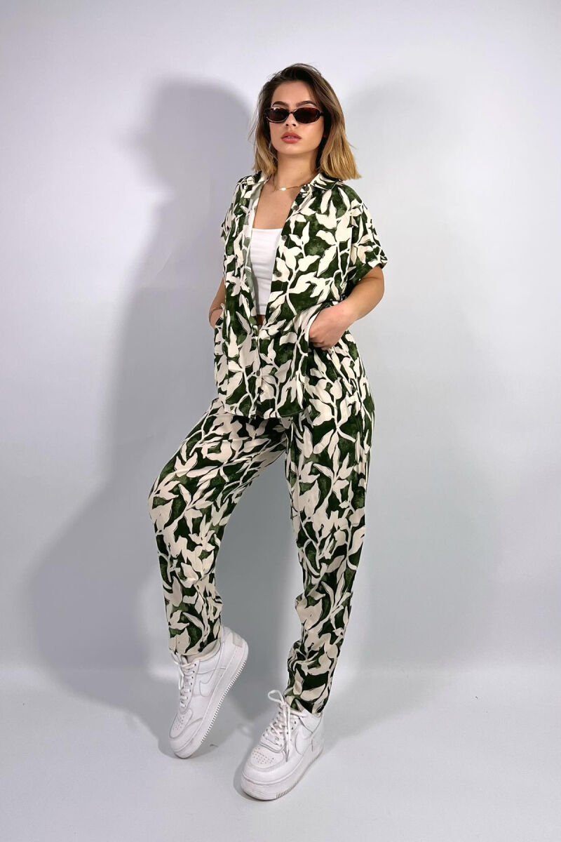 DIFFERENT DESIGN SHIRT+TROUSERS WOMEN SET GREEN/JESHILE - 2