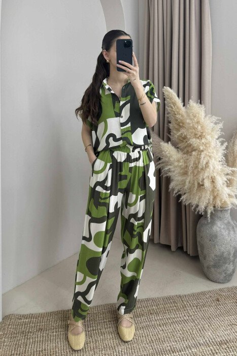 DIFFERENT DESIGN SHIRT+TROUSERS WOMEN SET LIGHT GREEN/JEZB 