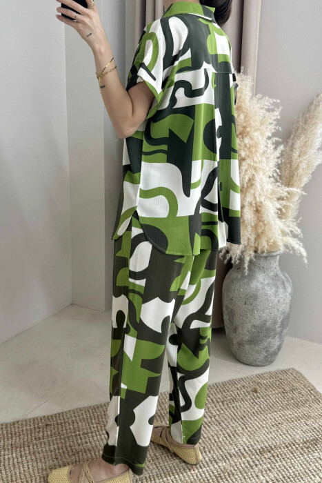 DIFFERENT DESIGN SHIRT+TROUSERS WOMEN SET LIGHT GREEN/JEZB - 2