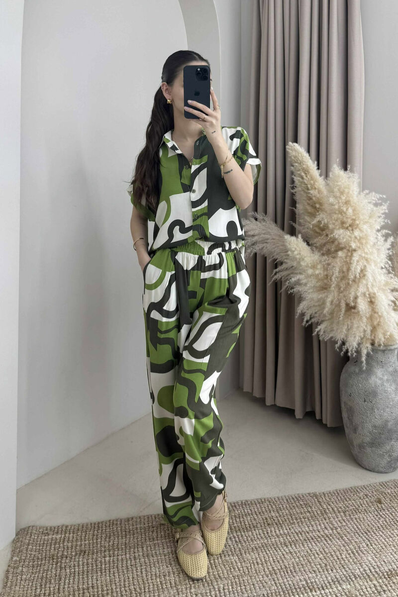 DIFFERENT DESIGN SHIRT+TROUSERS WOMEN SET LIGHT GREEN/JEZB - 4