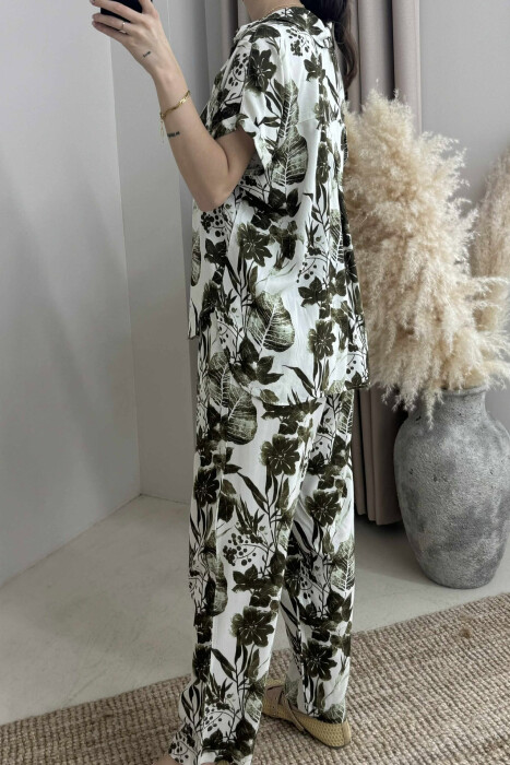DIFFERENT DESIGN SHIRT+TROUSERS WOMEN SET OLIVE/ULLI - 3