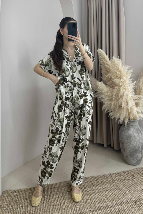 DIFFERENT DESIGN SHIRT+TROUSERS WOMEN SET OLIVE/ULLI - 4