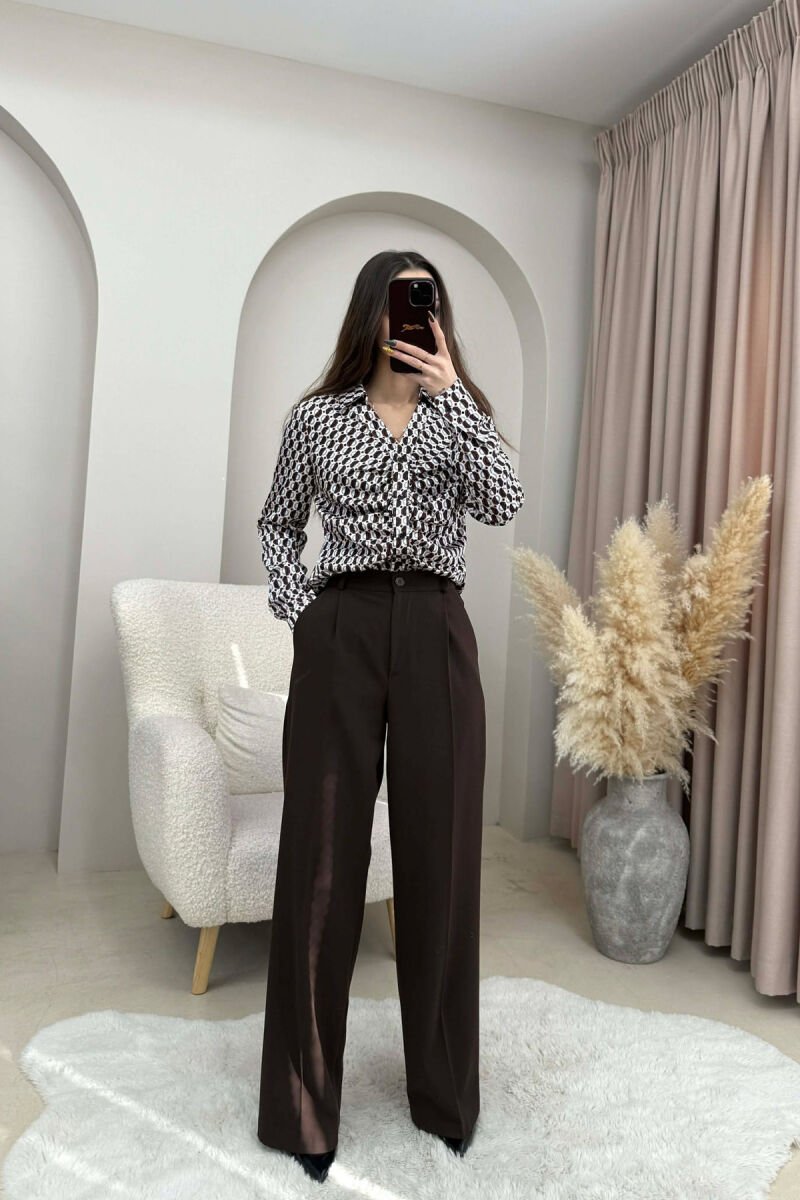 DIFFERENT DESIGN SIMPLE WOMEN SHIRT BROWN/KAFE - 2