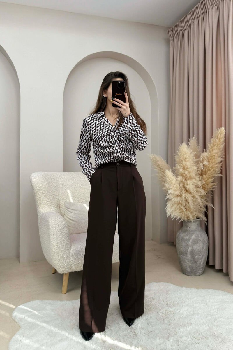 DIFFERENT DESIGN SIMPLE WOMEN SHIRT BROWN/KAFE - 4
