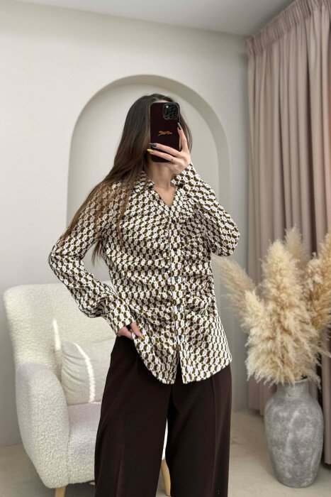 DIFFERENT DESIGN SIMPLE WOMEN SHIRT OLIVE/ULLI 