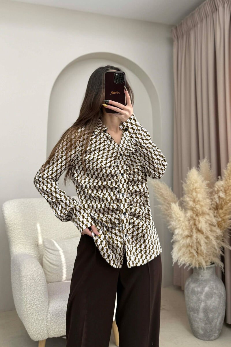 DIFFERENT DESIGN SIMPLE WOMEN SHIRT OLIVE/ULLI - 1