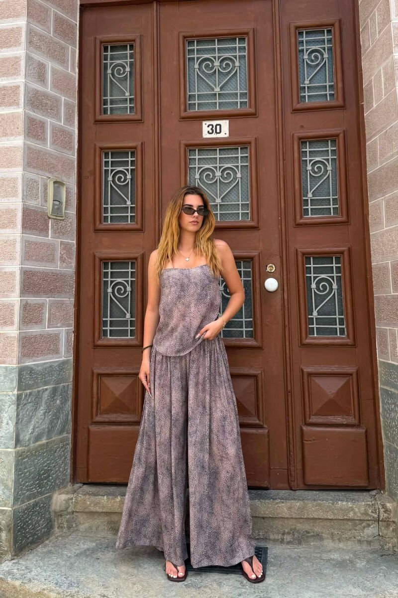 DIFFERENT DESIGN TANK TOP+ TROUSERS WOMAN SET BEIGE/BEZHE - 4
