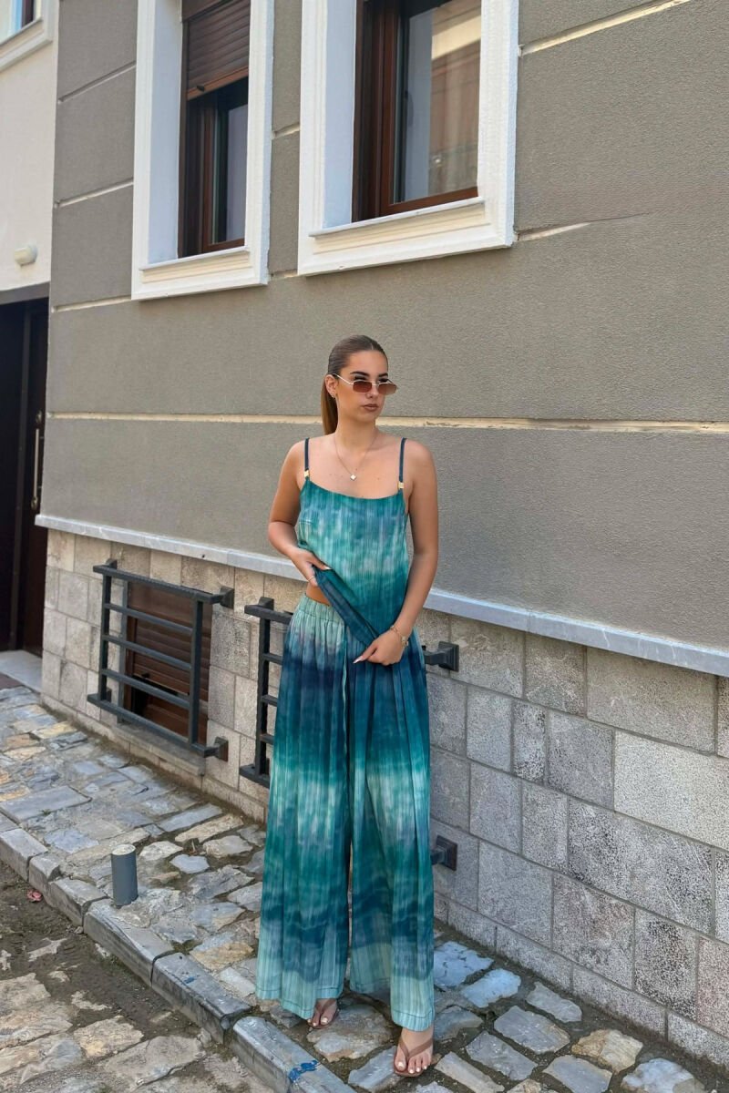 DIFFERENT DESIGN TANK TOP+ TROUSERS WOMAN SET BLUE STONE/GK - 2