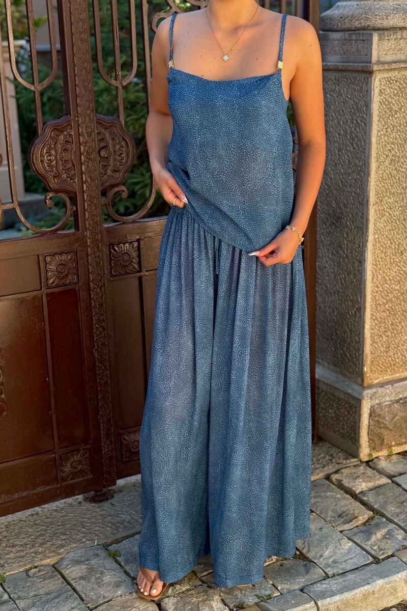 DIFFERENT DESIGN TANK TOP+ TROUSERS WOMAN SET BLUE/BLU - 4