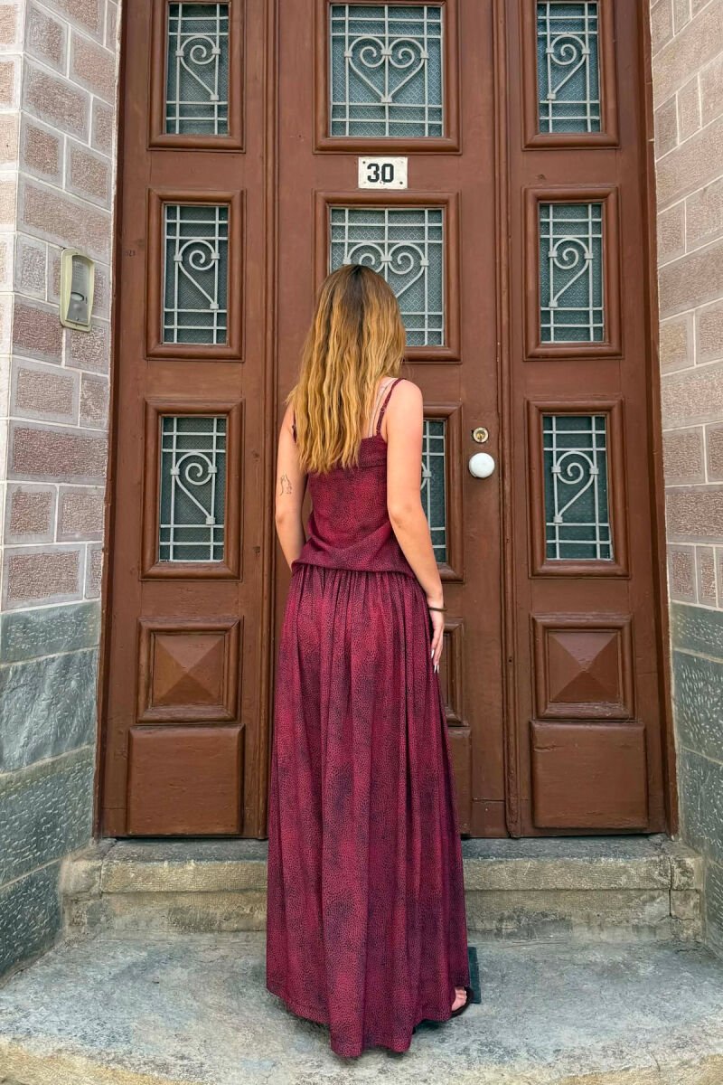 DIFFERENT DESIGN TANK TOP+ TROUSERS WOMAN SET BURGUNDY/VISHNJE - 5