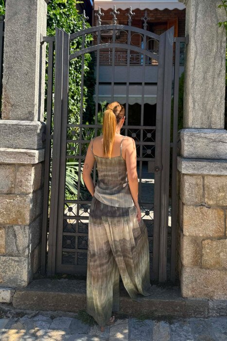 DIFFERENT DESIGN TANK TOP+ TROUSERS WOMAN SET GREEN/JESHILE - 5