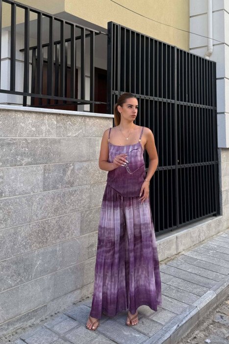DIFFERENT DESIGN TANK TOP+ TROUSERS WOMAN SET LIGHT PURPLE/LEZB - 1