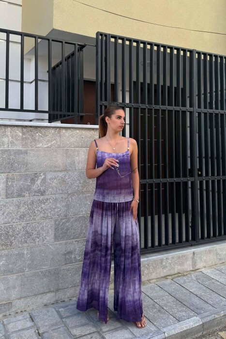 DIFFERENT DESIGN TANK TOP+ TROUSERS WOMAN SET PURPLE/LEJLA 