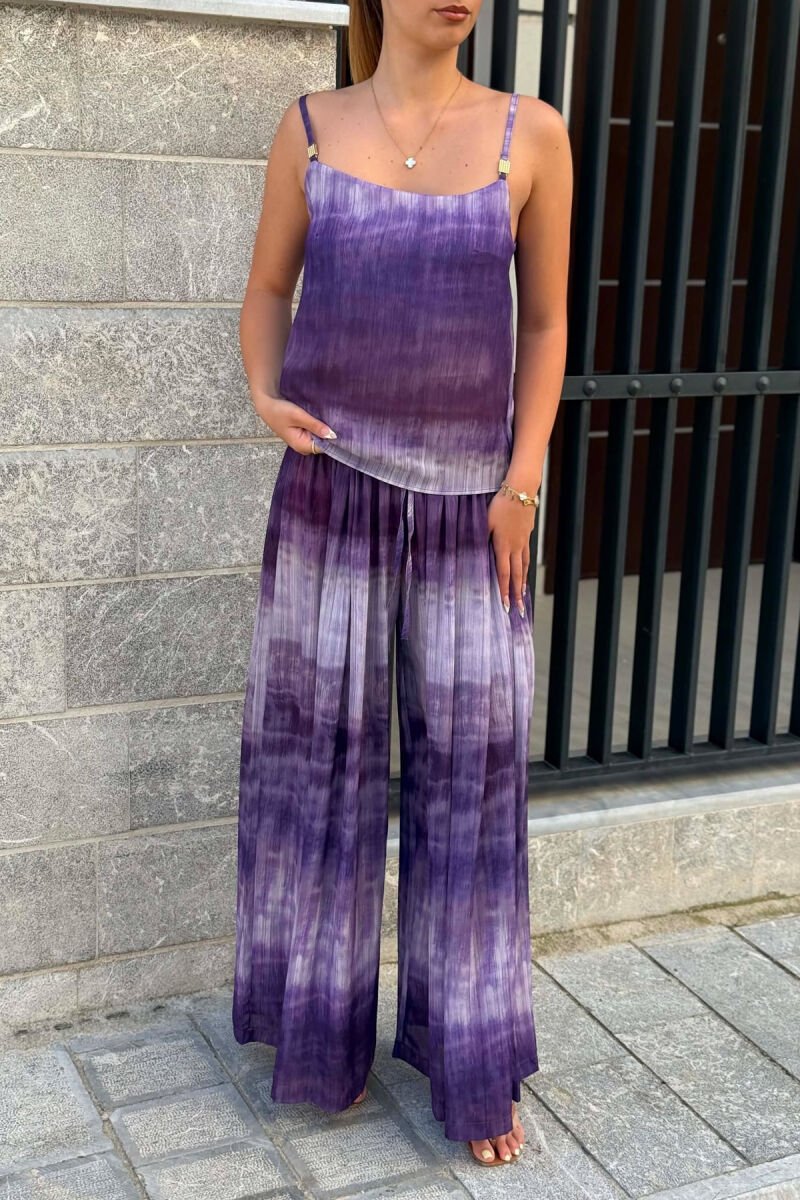 DIFFERENT DESIGN TANK TOP+ TROUSERS WOMAN SET PURPLE/LEJLA - 5