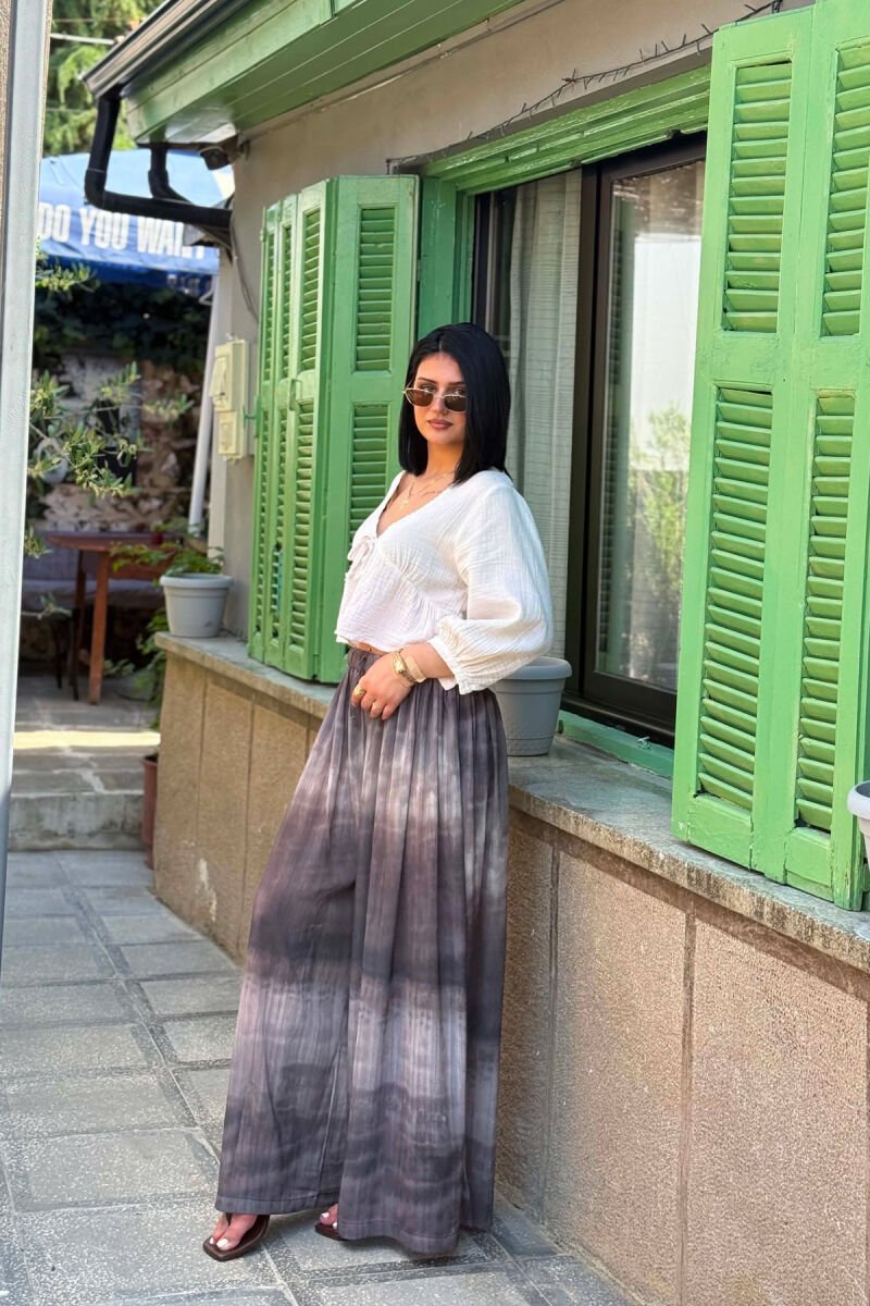 DIFFERENT DESIGN WIDE LEG WOMAN TROUSERS GREY/GRI - 3
