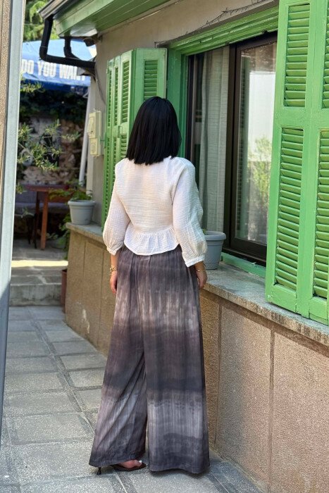 DIFFERENT DESIGN WIDE LEG WOMAN TROUSERS GREY/GRI - 4