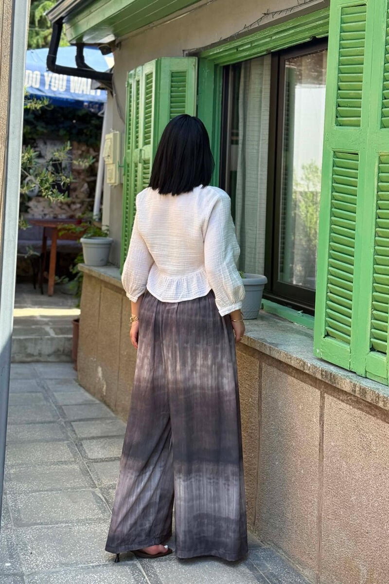 DIFFERENT DESIGN WIDE LEG WOMAN TROUSERS GREY/GRI - 4