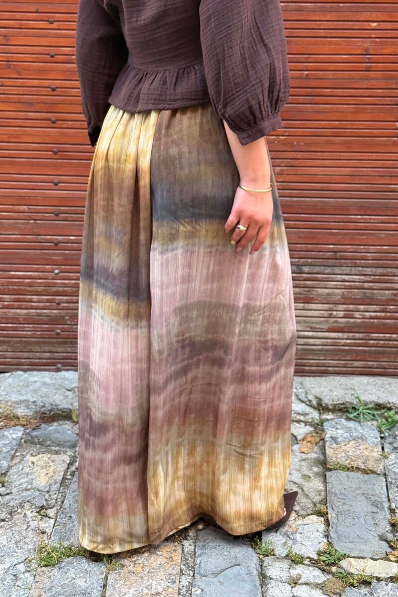 DIFFERENT DESIGN WIDE LEG WOMAN TROUSERS MUSTARD/MUSTARDE - 4