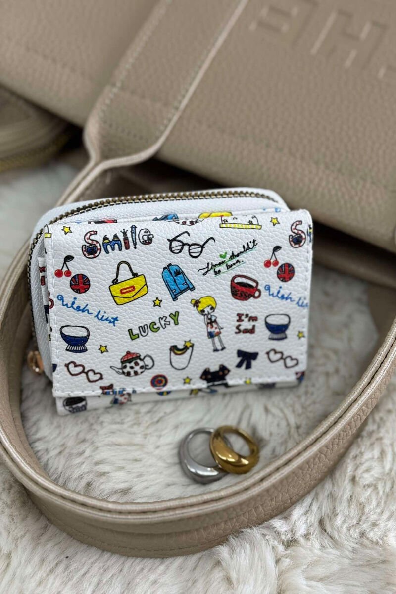 DIFFERENT DESIGNS SMALL WOMEN WALLET WHITE-E BARDHE - 1