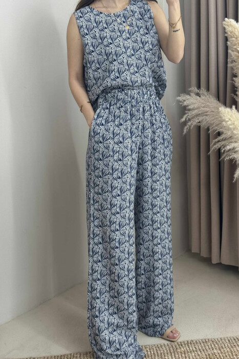 DIFFERENT PATTERNS DESIGN WOMEN SET BLUE/BLU - 2